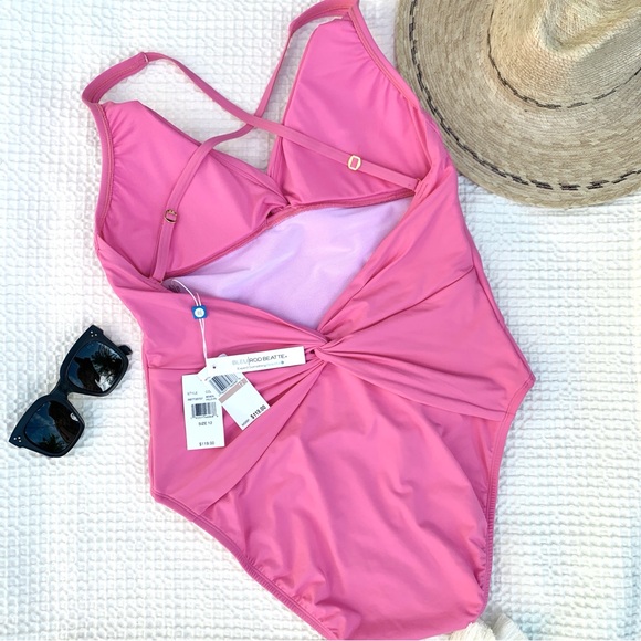 BLEU Rod Beattie Twist & Shout Pink 1-PC Swimsuit Sz 12 - Picture 5 of 13